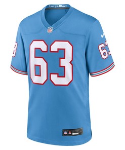 Mike Munchak 63 Tennessee Titans Oilers Throwback Alternate Game Men Jersey - Light Blue