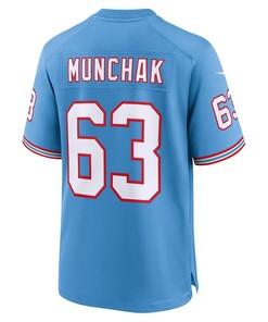 Mike Munchak 63 Tennessee Titans Oilers Throwback Alternate Game Men Jersey - Light Blue