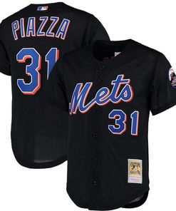 Mike Piazza 31 New York Mets Mitchell & Ness Mesh Batting Practice Jersey - Black