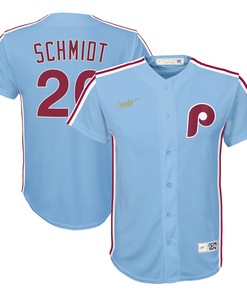 Mike Schmidt Philadelphia Phillies Road Cooperstown Collection Player Jersey - Light Blue Mlb Ver 1