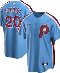 Mike Schmidt Philadelphia Phillies Road Cooperstown Collection Replica Player Jersey - Light Blue Mlb