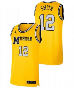 Mike Smith 12 Michigan Wolverines Basketball Retro Limited Men Jersey - Yellow