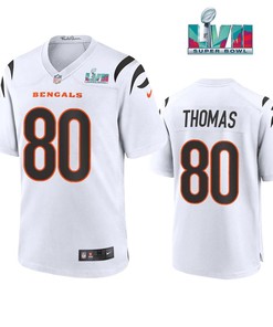 Mike Thomas 80 Cincinnati Bengals Super Bowl LVII Men Game Jersey- White
