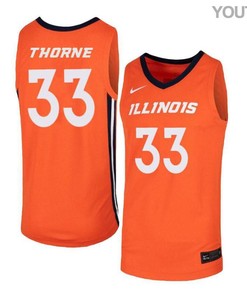Mike Thorne 33 Illinois Fighting Illini Elite Basketball Youth Jersey - Orange