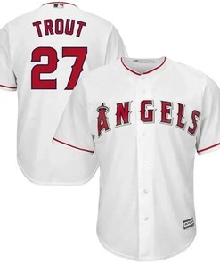 Mike Trout 27 Los Angeles Angels Big And Tall Cool Base Player Jersey - White