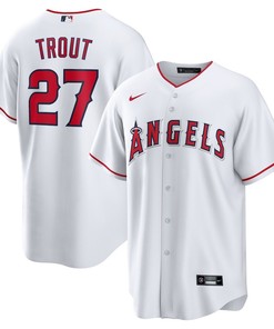Mike Trout 27 Los Angeles Angels Home Player Name Jersey - White