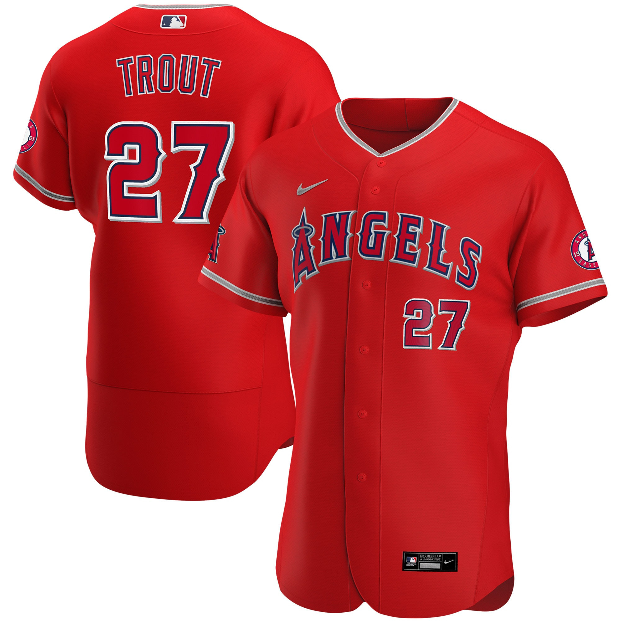 Mike Trout Los Angeles Angels Alternate Authentic Player Jersey - Red Mlb