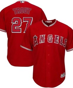 Mike Trout Los Angeles Angels Alternate Big And Tall Cool Base Player Jersey - Scarlet