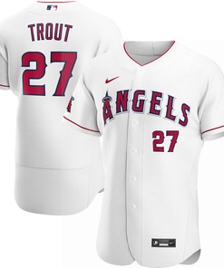 Mike Trout Los Angeles Angels Home Authentic Player Jersey White Mlb