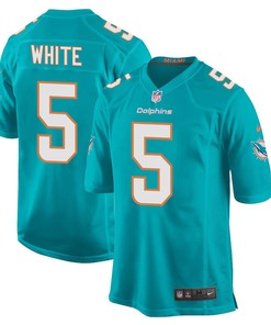 Mike White 5 Miami Dolphins Men Game Jersey - Aqua