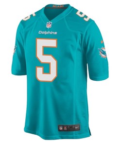 Mike White 5 Miami Dolphins Men Game Jersey - Aqua