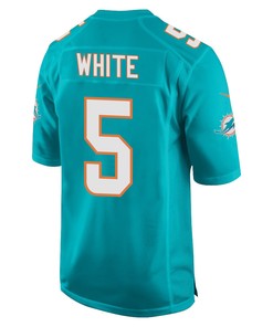 Mike White 5 Miami Dolphins Men Game Jersey - Aqua