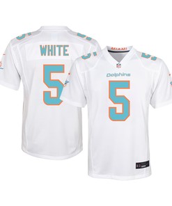 Mike White 5 Miami Dolphins Youth Game Jersey - White