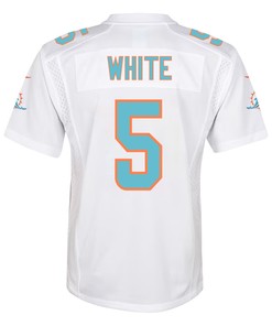Mike White 5 Miami Dolphins Youth Game Jersey - White