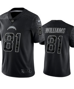 Mike Williams 81 Los Angeles Chargers Black Reflective Limited Jersey - Men
