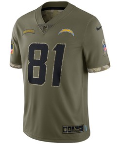 Mike Williams Los Angeles Chargers 2022 Salute To Service Limited Jersey - Olive