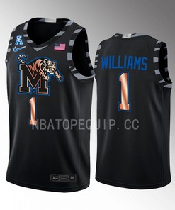Mikey Williams 1 Memphis Tigers Black Jersey Copper College Basketball