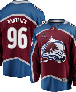 Mikko Rantanen 96 Colorado Avalanche Stanley Cup 2023 Playoffs Patch Home Breakaway Men Jersey - Burgundy