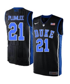 Miles Plumlee 21 Duke Blue Devils Elite Basketball Men Jersey - Blue Black