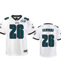 Miles Sander 26 Philadelphia Eagles Youth Super Bowl LVII Game Jersey - White