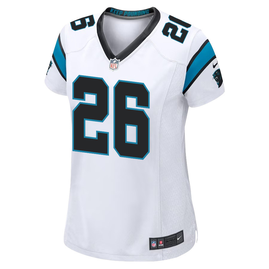Miles Sanders 26 Carolina Panthers Game Women Jersey - White
