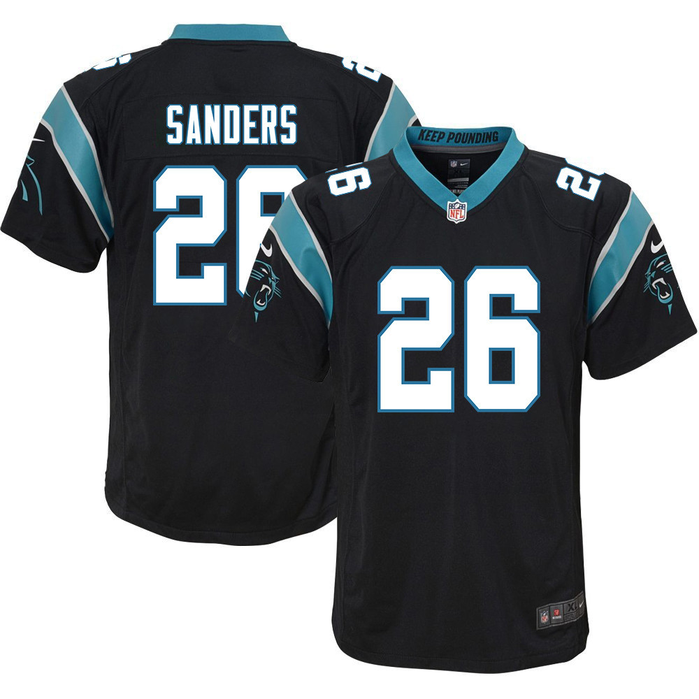 Miles Sanders 26 Carolina Panthers Game Youth Jersey - Black