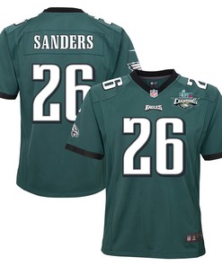 Miles Sanders 26 Philadelphia Eagles Super Bowl LVII Champions 2 Stars 2 Stars Youth Game Jersey - Black