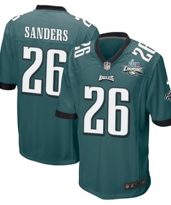 Miles Sanders 26 Philadelphia Eagles Super Bowl LVII Champions 2 Stars Men Game Jersey - Midnight Green