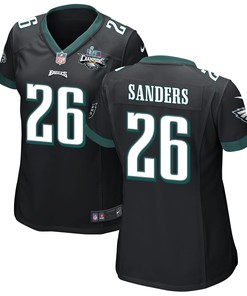 Miles Sanders 26 Philadelphia Eagles Super Bowl LVII Champions 2 Stars Women Game Jersey - Black