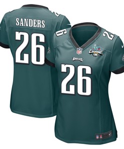 Miles Sanders 26 Philadelphia Eagles Super Bowl LVII Champions 2 Stars Women Game Jersey - Midnight Green