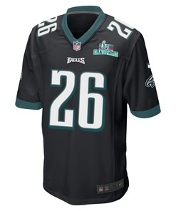 Miles Sanders 26 Philadelphia Eagles Super Bowl LVII Champions Men Game Jersey - Black