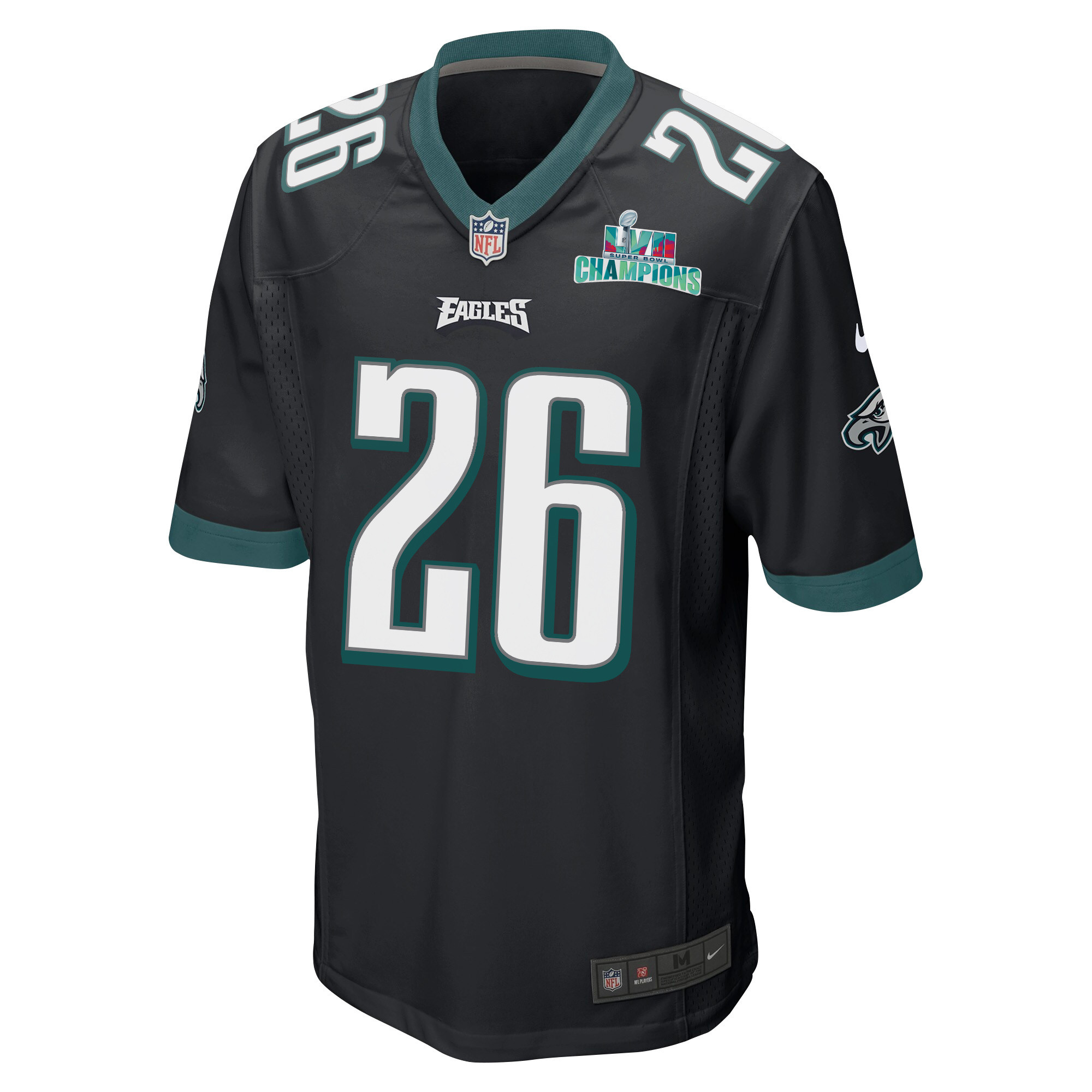 Miles Sanders 26 Philadelphia Eagles Super Bowl LVII Champions Men Game Jersey - Black
