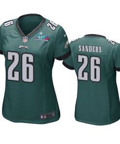 Miles Sanders 26 Philadelphia Eagles Super Bowl LVII Game Jersey - Women Green