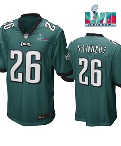 Miles Sanders 26 Philadelphia Eagles Super Bowl LVII Game Player Men Jersey - Green
