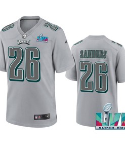 Miles Sanders 26 Philadelphia Eagles Super Bowl LVII Patch Atmosphere Fashion Game Jersey - Gray