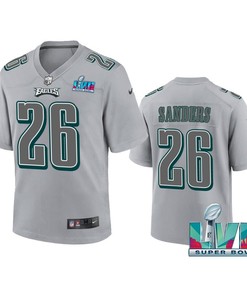 Miles Sanders 26 Philadelphia Eagles Super Bowl LVII Youth Atmosphere Game Jersey - Gray