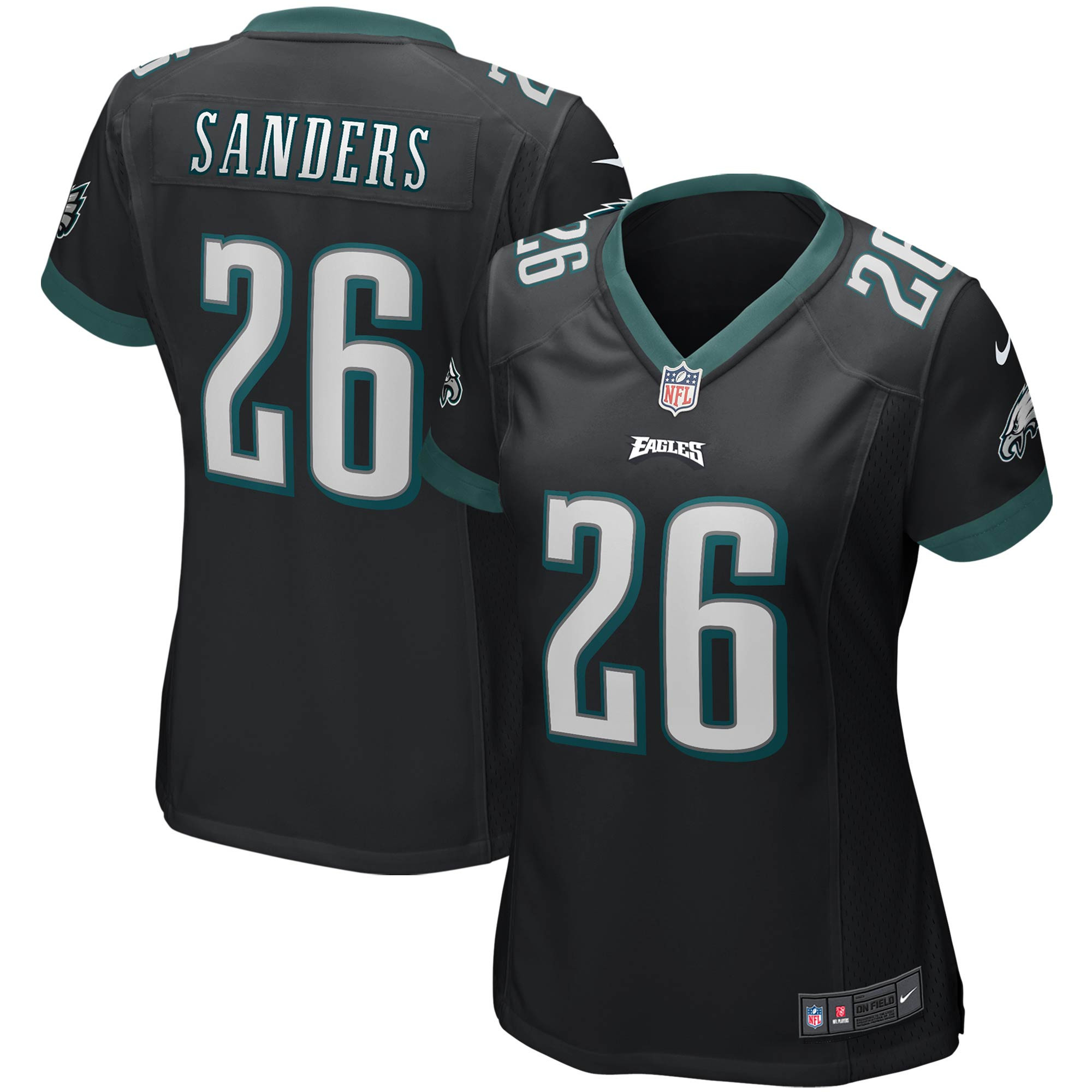 Miles Sanders Philadelphia Eagles Womens Game Jersey Black Nfl
