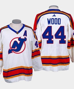 Miles Wood 44 New Jersey Devils 2022-23 Reverse Retro 2.0 White Jersey