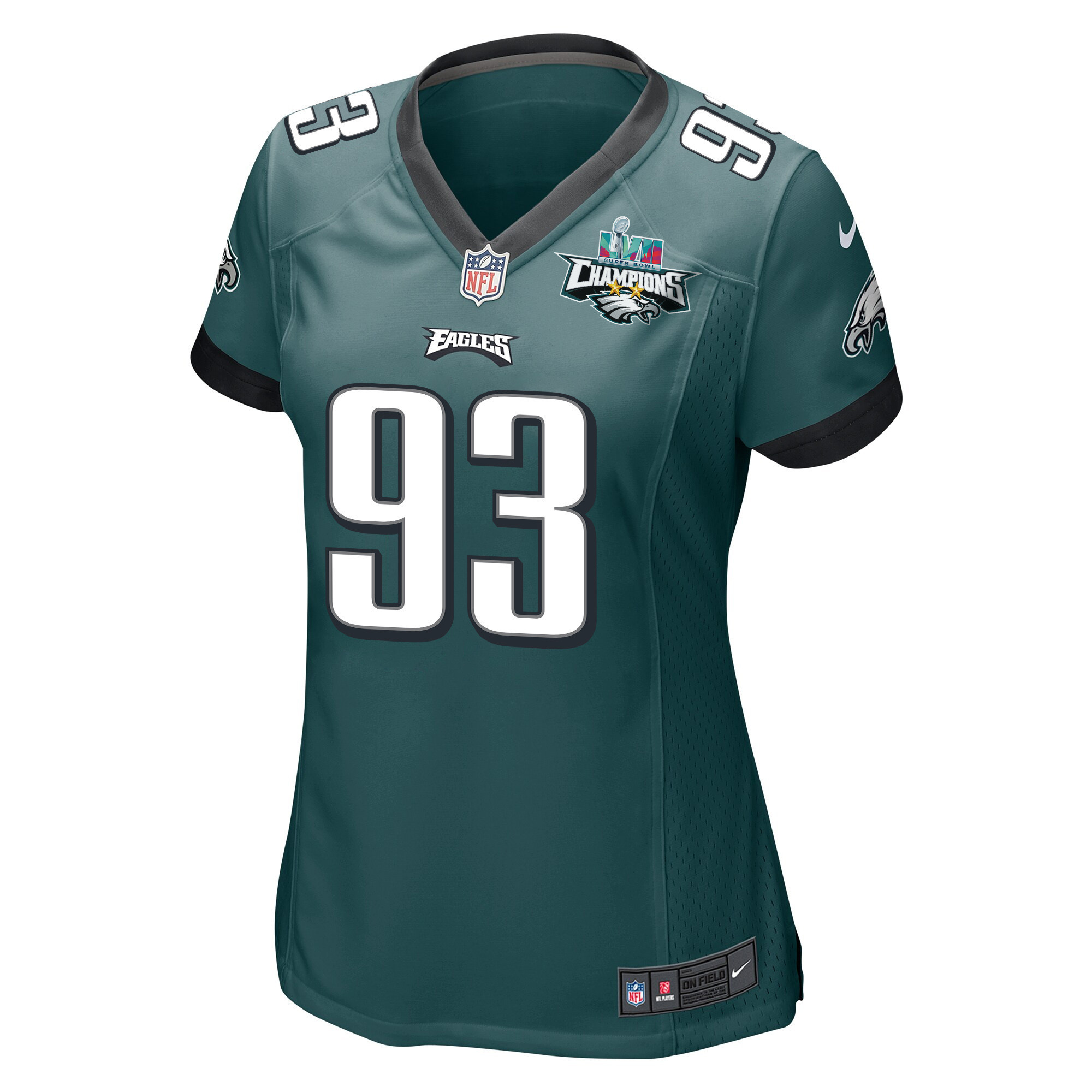 Milton Williams 93 Philadelphia Eagles Super Bowl LVII Champions 2 Stars Women Game Jersey - Midnight Green