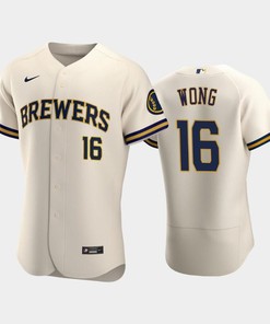 Milwaukee Brewers 16 Kolten Wong Home Team Cream Jersey