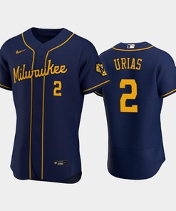 Milwaukee Brewers 2 Luis Urias Alternate Team Navy Jersey