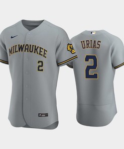 Milwaukee Brewers 2 Luis Urias Road Team Gray Jersey