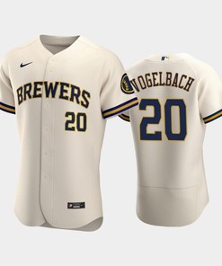 Milwaukee Brewers 20 Daniel Vogelbach Home Team Cream Jersey