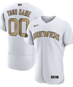 Milwaukee Brewers 2022 Mlb All-star Game Authentic Custom Jersey - White Custom Jerseys Mlb
