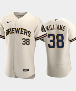 Milwaukee Brewers 38 Devin Williams Home Team Cream Jersey
