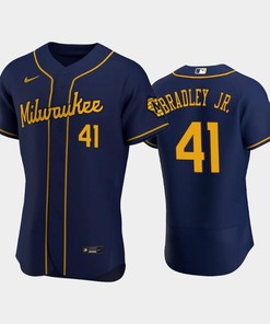 Milwaukee Brewers 41 Jackie Bradley Jr. Alternate Team Navy Jersey