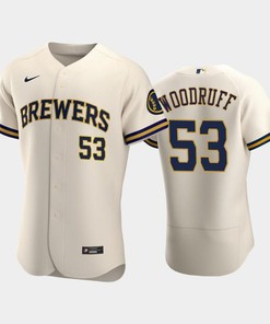 Milwaukee Brewers 53 Brandon Woodruff Home Team Cream Jersey