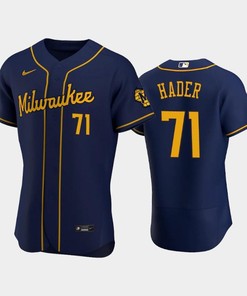 Milwaukee Brewers 71 Josh Hader Alternate Team Navy Jersey