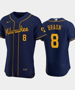 Milwaukee Brewers 8 Ryan Braun Alternate Team Navy Jersey