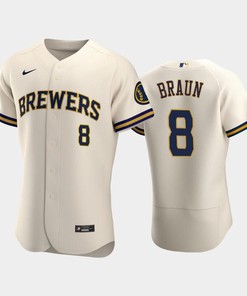 Milwaukee Brewers 8 Ryan Braun Home Team Cream Jersey